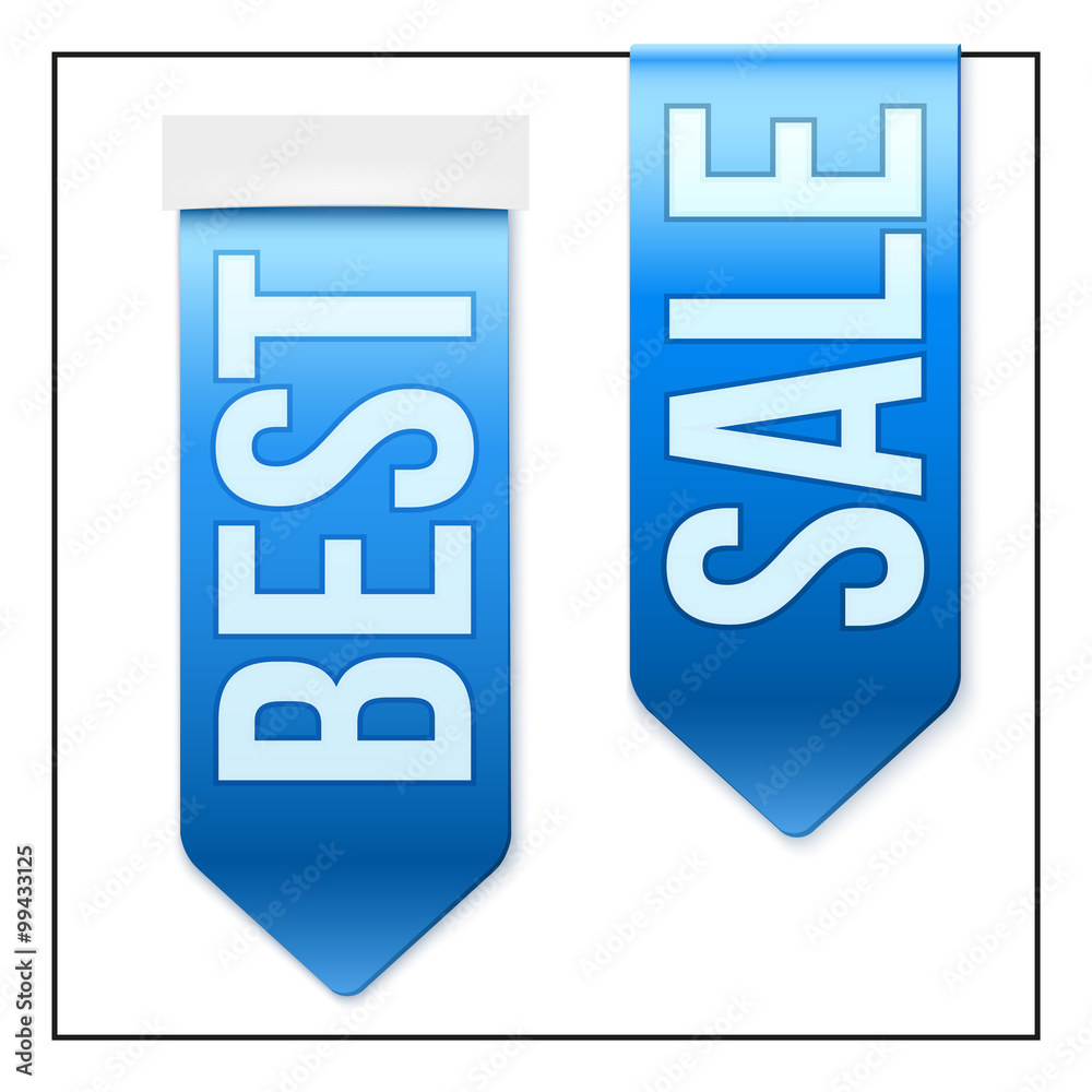 Set of Popular Ribbons BEST and SALE. Realistic modern style. Set of Popular Ribbons BEST and SALE. Realistic modern style.