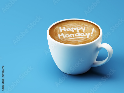 Happy Monday Coffee Cup Concept photo