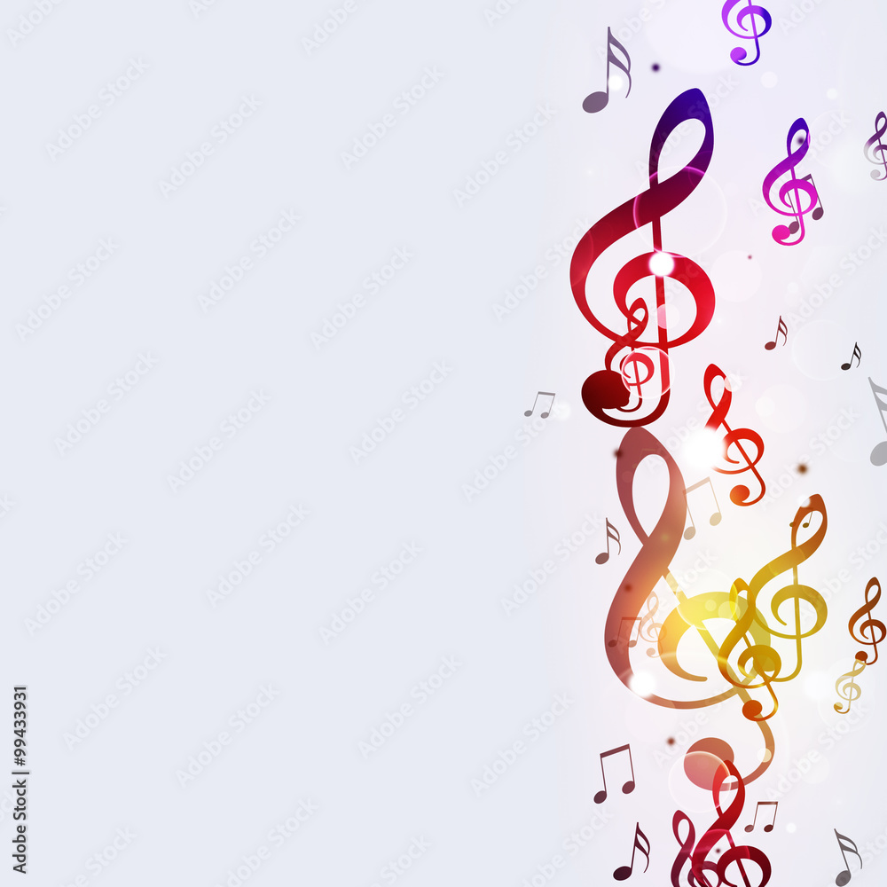 Obraz premium Multicolor Funky Music Notes