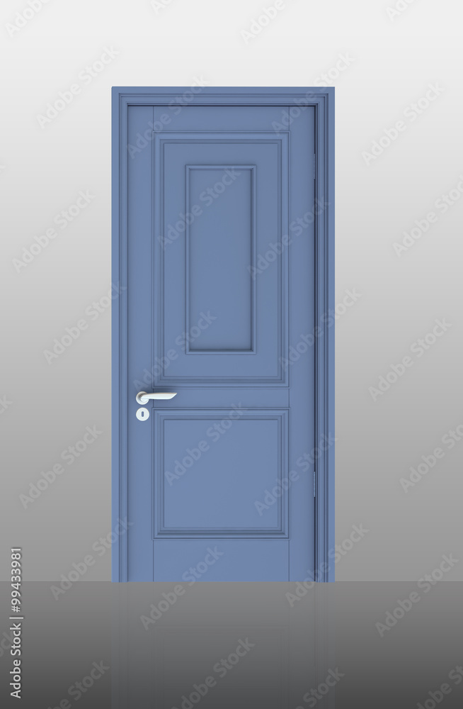 Closed Door with Frame Isolated on Background Closed Door with Frame Isolated on Background