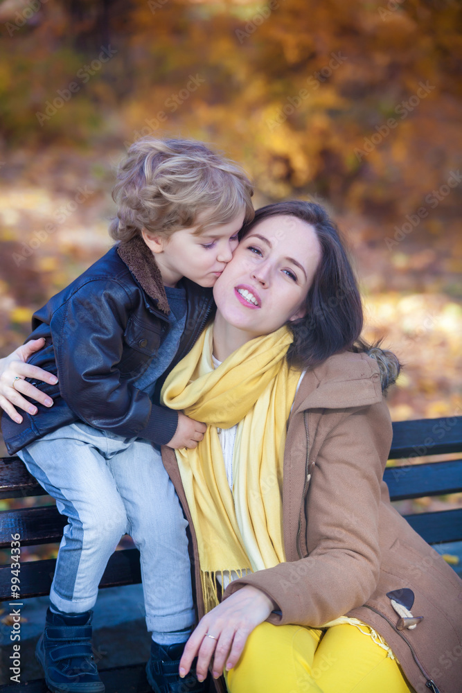 Fototapeta premium Love of mother and son.