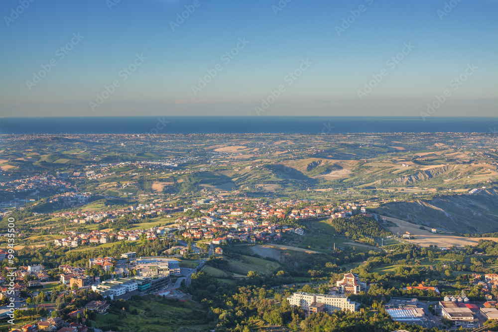 View from the cliffs to the sea