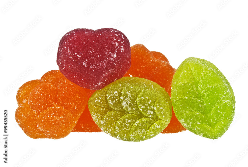 Colorful marmalade on a white background Colorful marmalade on a white background