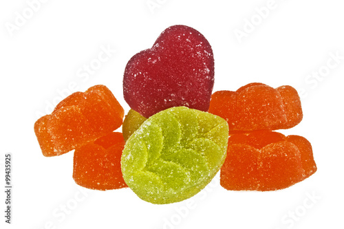 Colorful marmalade on a white background