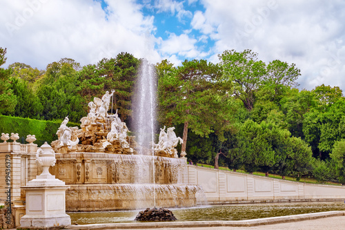 Upper Belvedere.Beautiful fountains in complex Belvedere.Vienna.