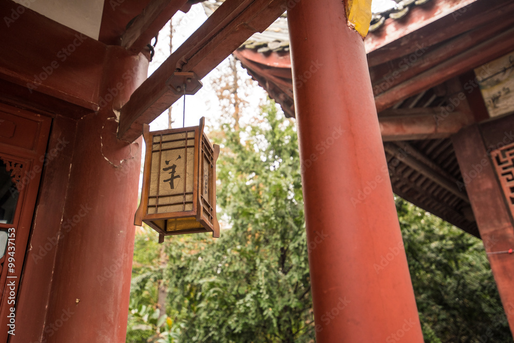 ancient taoist lantern in Qingyang monastery -chengdu,china ancient taoist lantern in Qingyang monastery -chengdu,china