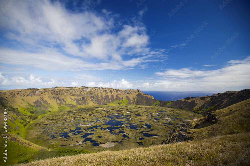Naklejka premium Rano Kau volcano