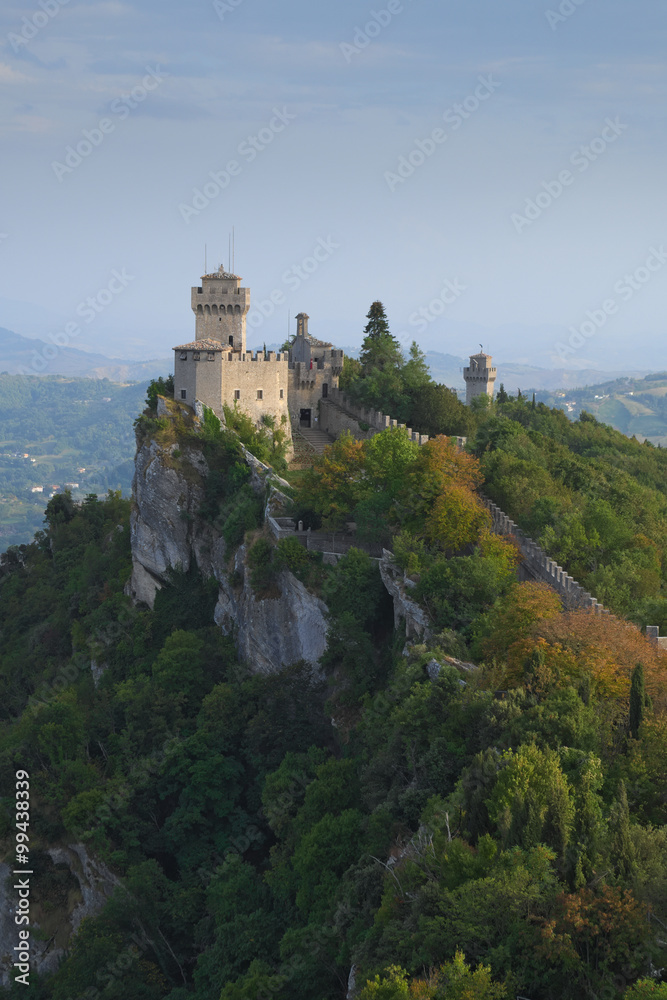 View of the Cesta Fortress and its tower, Republic of San Marino
