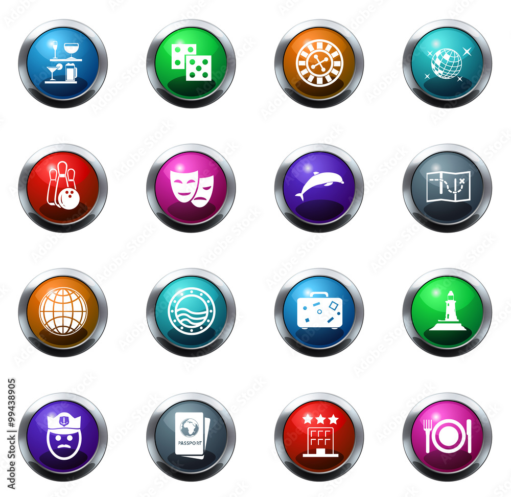 Cruise icons set Cruise icons set