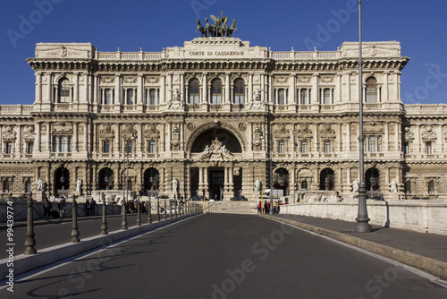 The Supreme Court of Cassation in Palace of Justice in Rome. View from the street