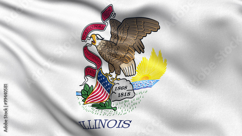 US state flag of Illinois photo