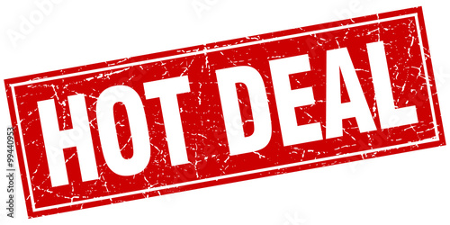 hot deal red square grunge stamp on white