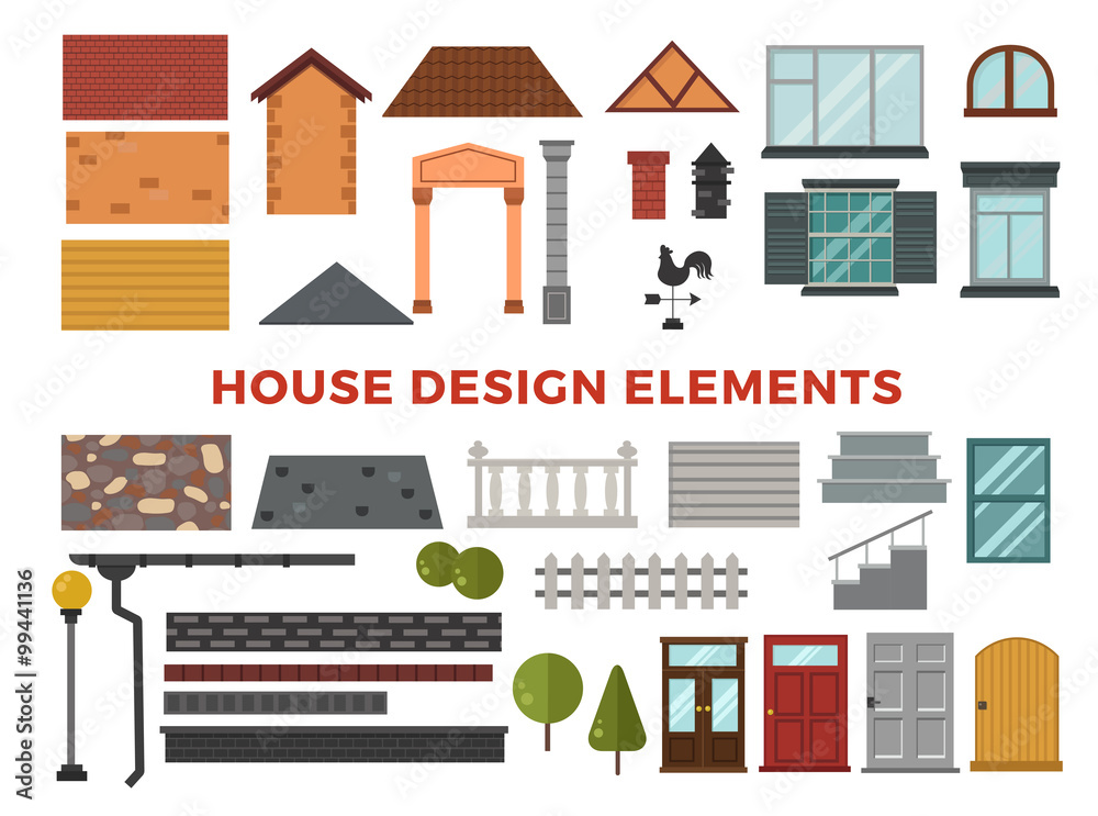 Family house vector design elemets