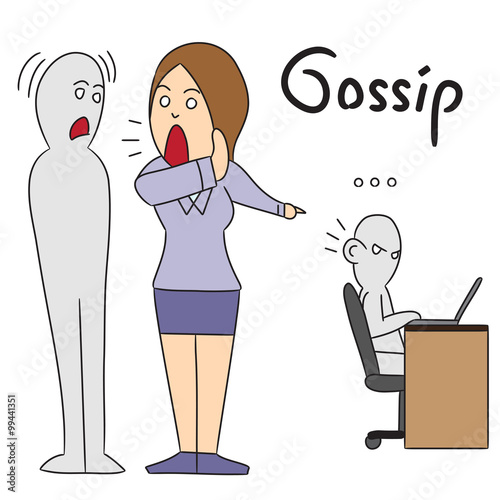 vector cartoon character woman gossip