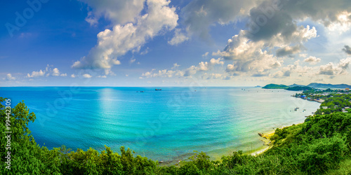 top view of cholburi view point of sea scape