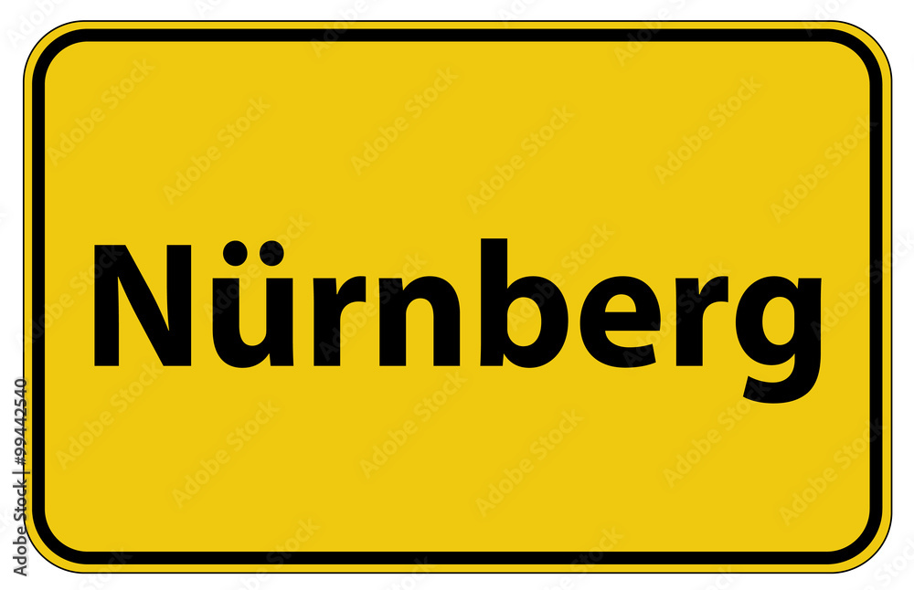 Fototapeta premium Ortstafel Nürnberg in Deutschland