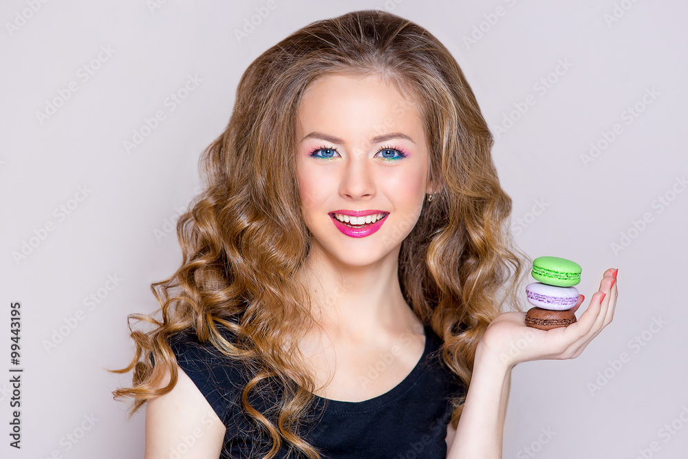 the girl with a magnificent hairdress of a beauty shooting the girl with a magnificent hairdress of a beauty shooting
