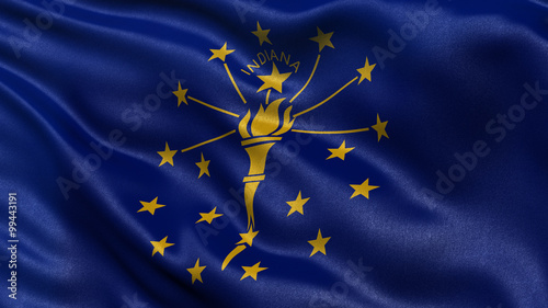 US state flag of Indiana photo