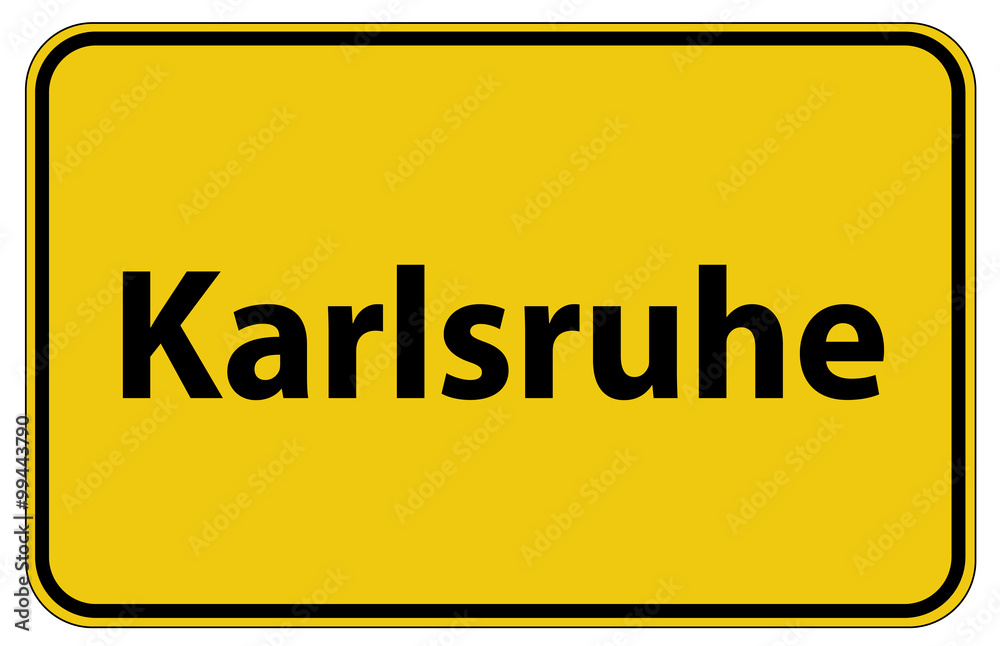 Fototapeta premium Ortstafel Karlsruhe in Deutschland