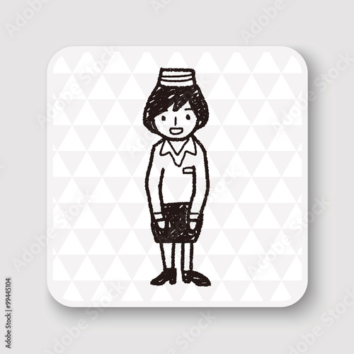 Flight Attendant doodle