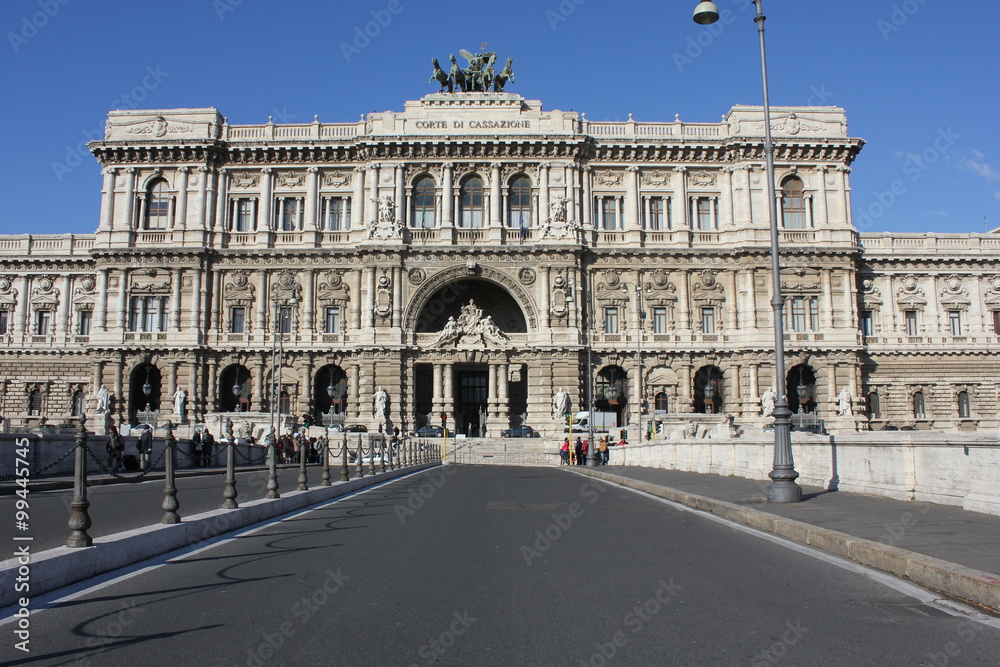 Supreme Court of Cassation in Palace of Justice in Rome. View from the street