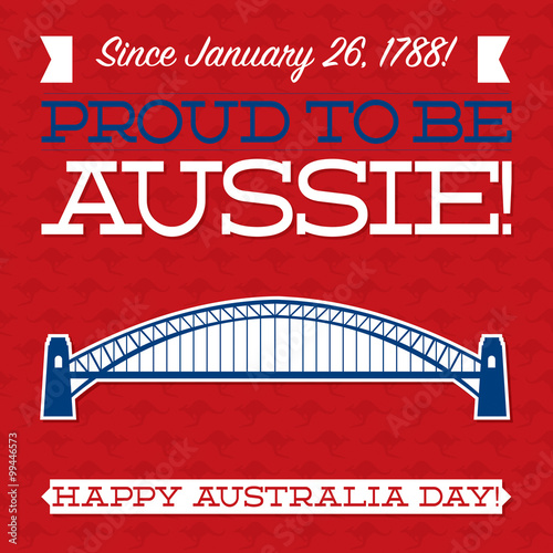 Typographic retro Australia Day card in vector format. photo