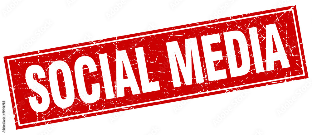 social media red square grunge stamp on white social media red square grunge stamp on white