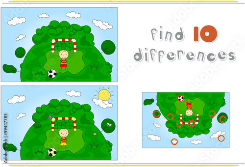 A football player with a soccer ball. Educational game for kids: