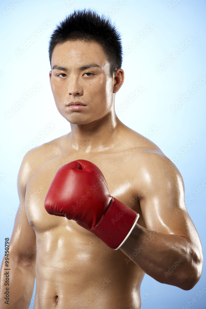 Boxer Holding Up Fist