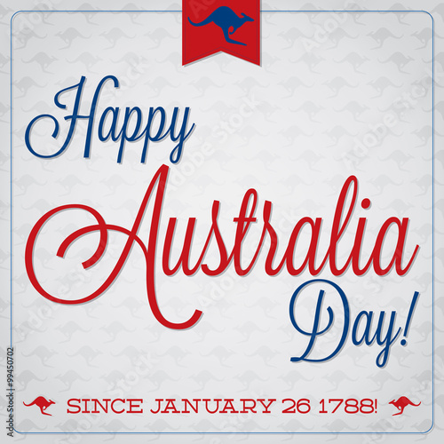 Elegant typographic Australia Day card in vector format. photo