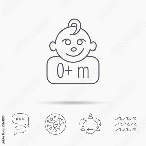 Baby face icon. Newborn child sign. photo
