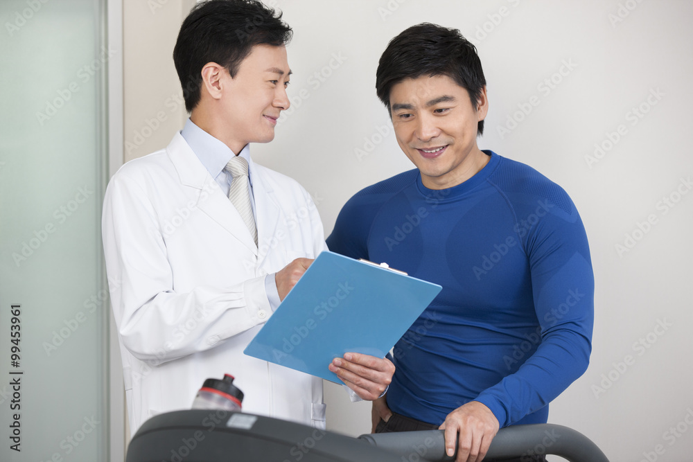 Doctor and patient in rehabilitation center