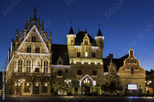 Town Hall in Mechelen during Christmas in Belgium