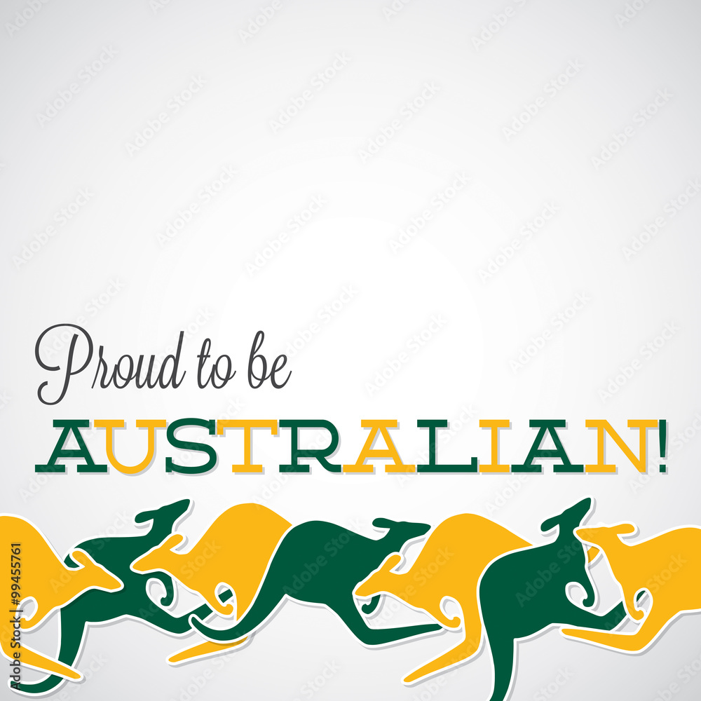 Kangaroo line Australia Day card in vector format. Kangaroo line Australia Day card in vector format.
