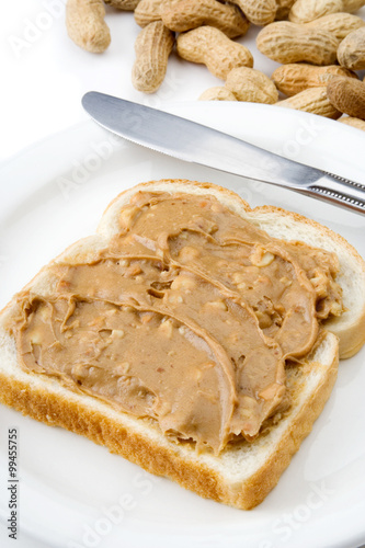 Chunky Peanut Butter Sandwich A Slice Of White Bread With Chunky Peanut Butter Spread On It Unshelled Peanuts In The Background Stock Photo Adobe Stock Chunky Peanut Butter Sandwich A Slice Of White Bread With Chunky Peanut Butter Spread On It Unshelled Peanuts In The Background Stock Photo Adobe Stock
