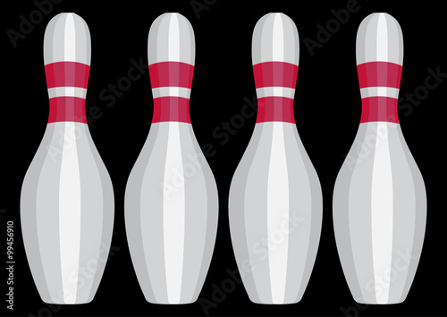  vector illustration, bowling pins 