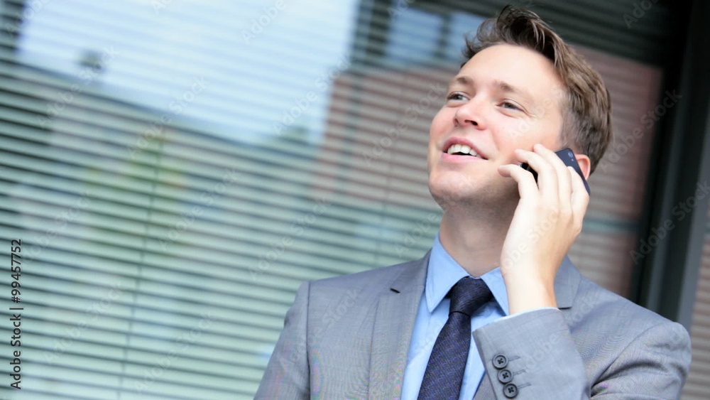 European businessman consultant outdoors smart phone hot spot trading economy European businessman consultant outdoors smart phone hot spot trading economy