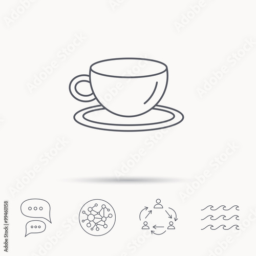 Fototapeta Naklejka Na Ścianę i Meble -  Coffee cup icon. Tea or hot drink sign.