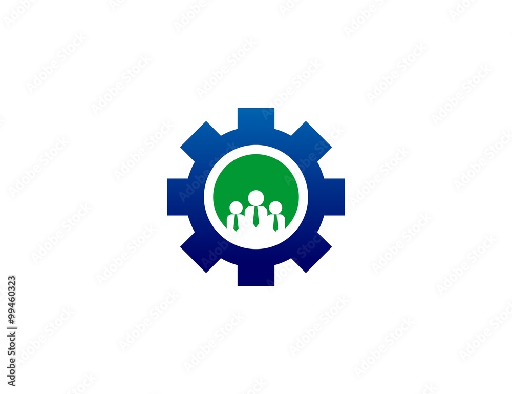 Gear business people logo Gear business people logo