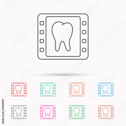 Dental x-ray icon. Orthodontic roentgen sign.