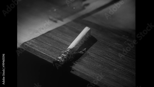 Time lapse shot of cigarette burning to ash  photo