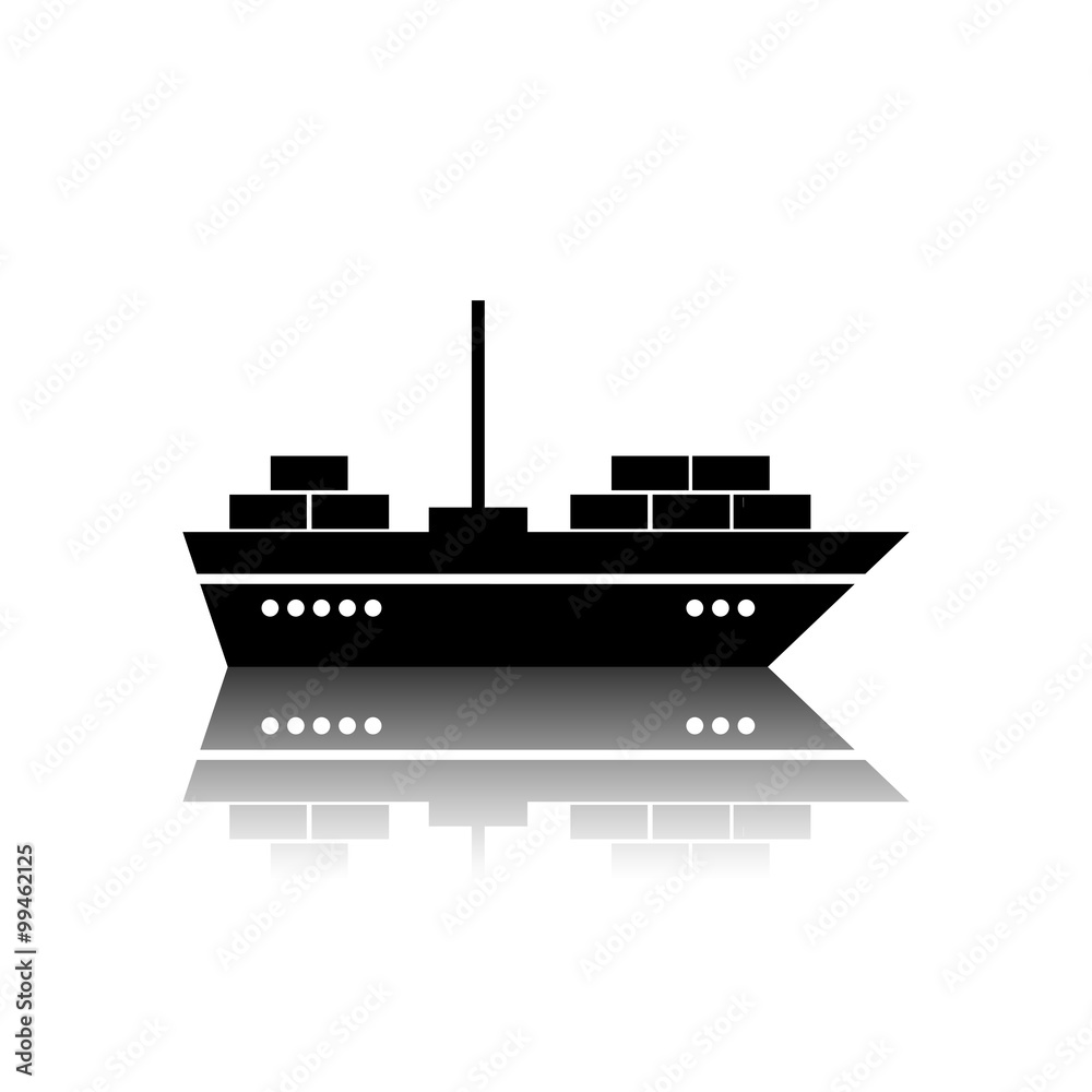 Ship icon isolated on white background. VECTOR illustration. 