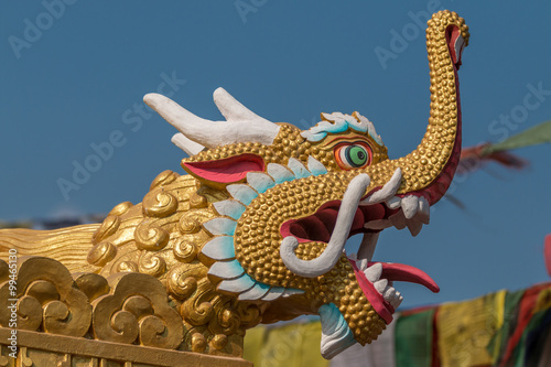 Quadro su tela Drachen an buddhisistschem Tempel