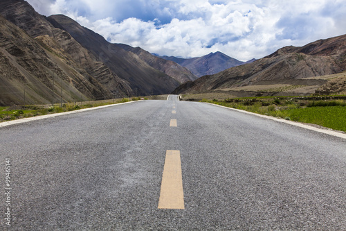 Road and mountains