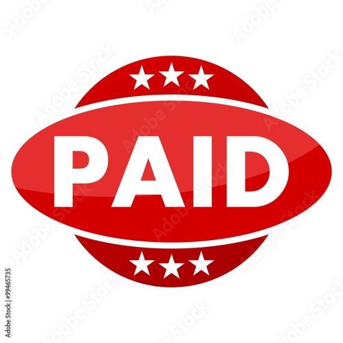 Red button with stars paid