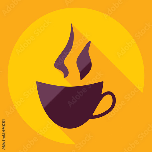 Flat modern design with shadow  Icon coffee