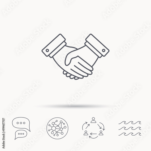 Handshake icon. Deal agreement sign.
