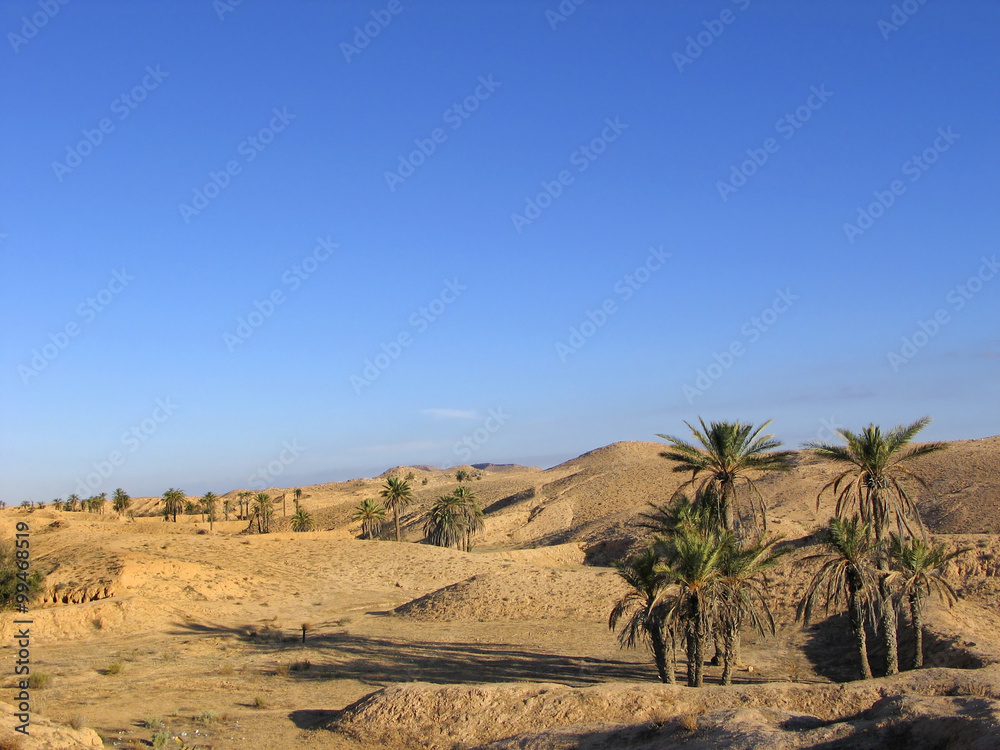 Desert landscape near of Matmata village