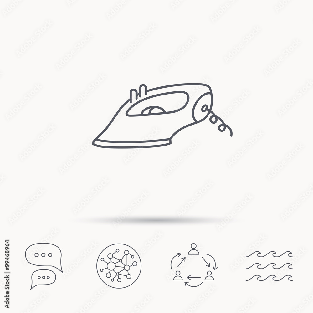 Fototapeta premium Iron icon. Ironing housework sign.