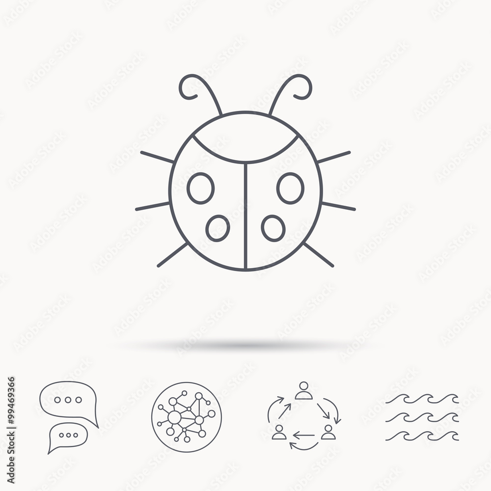 Obraz premium Ladybug icon. Ladybird insect sign.